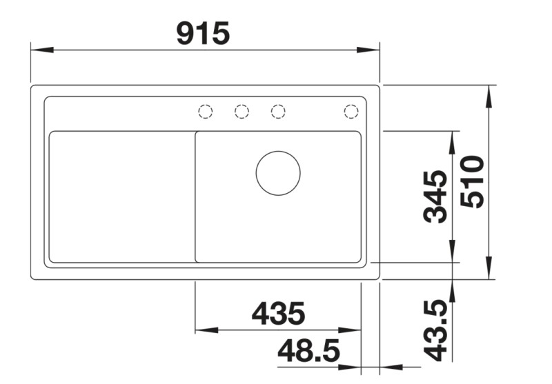Evier 1 bassin Blanco 527365 detail 1