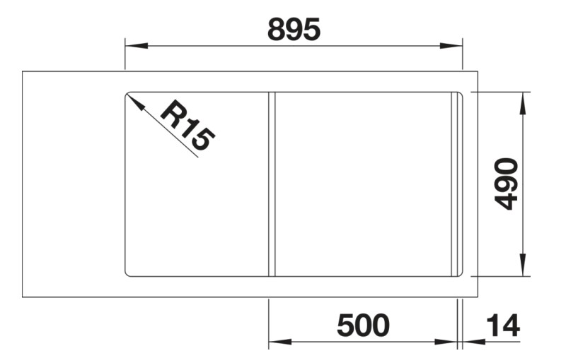 Evier 1 bassin Blanco 527365 detail 2
