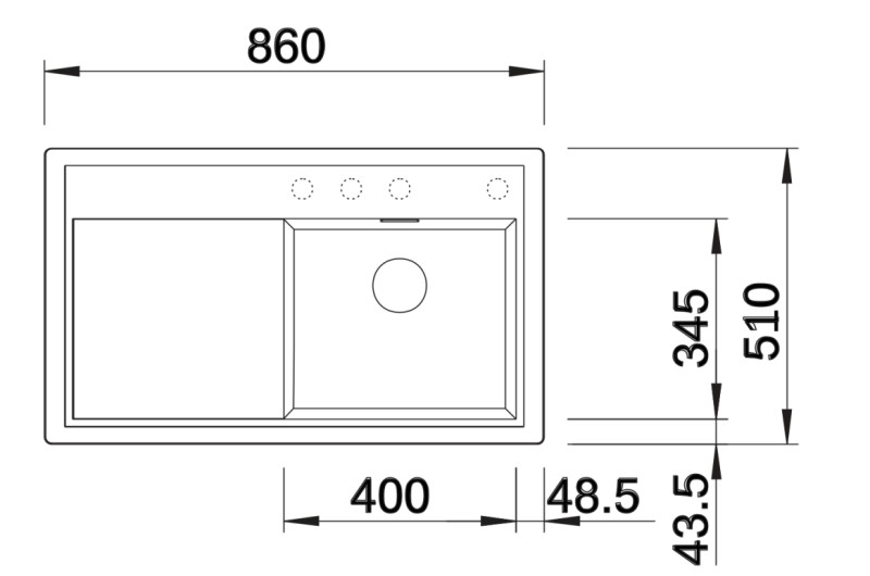 Evier 1 bassin Blanco 527361 detail 1