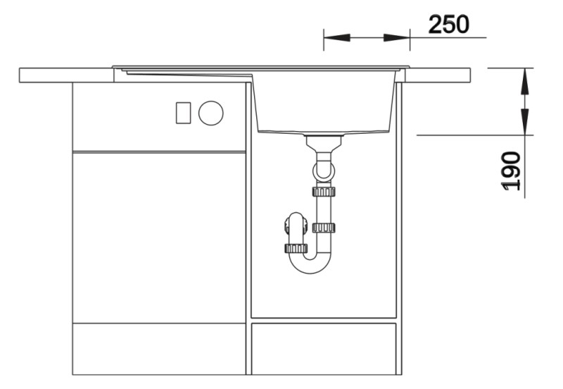Enkele spoelbak Blanco 527361 detail 3