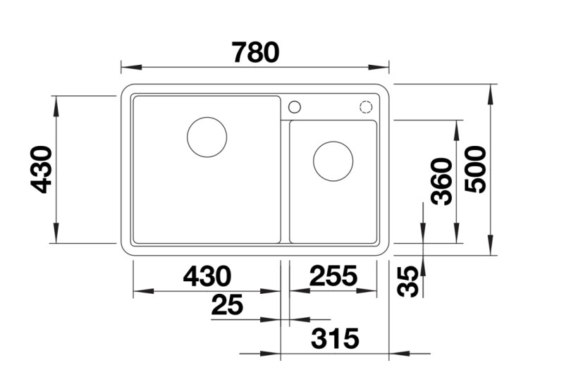 Evier 1 1/2 bassin Blanco 527272/** detail 1
