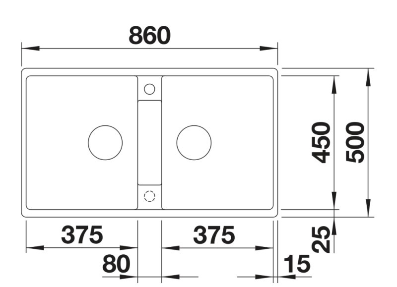 Dubbele spoelbak Blanco 527210 detail 1