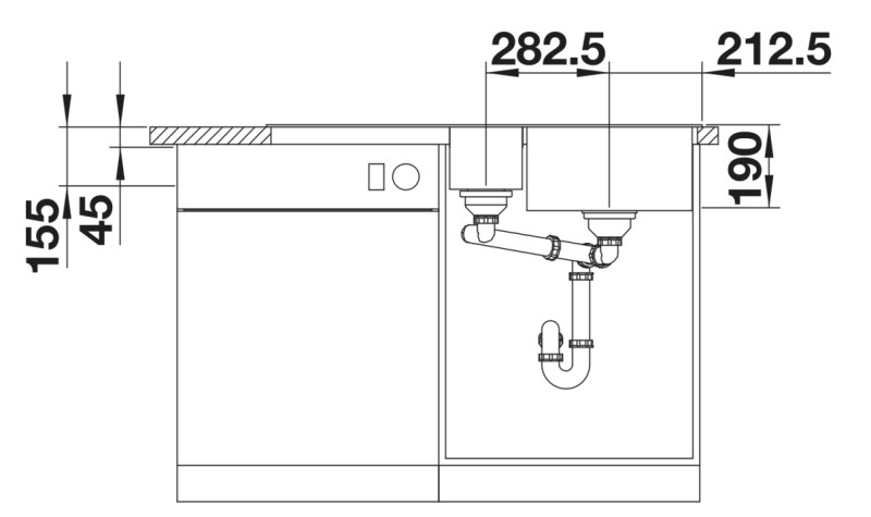 Anderhalve spoelbak Blanco 527241 detail 3