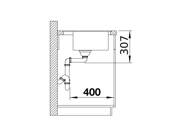 Evier 1 bassin Blanco 527179 detail 3