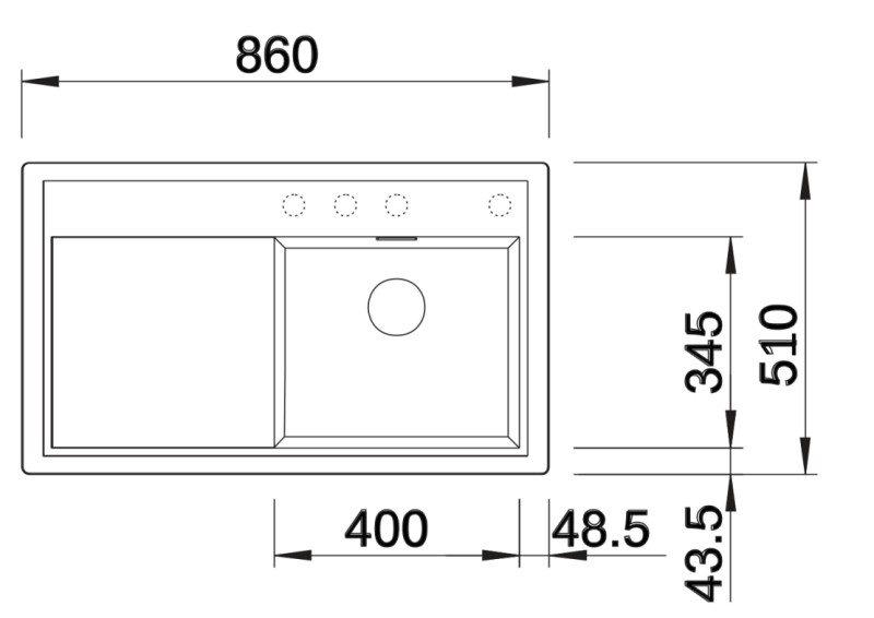 Evier 1 bassin Blanco 527178 detail 1