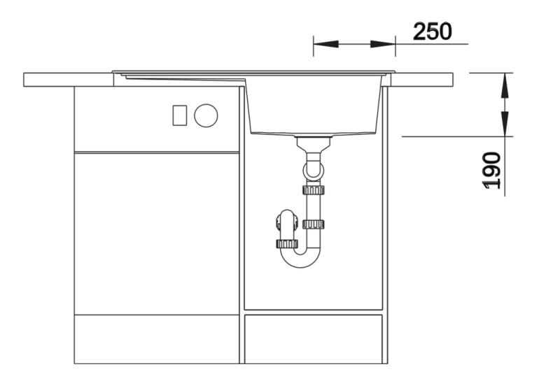 Evier 1 bassin Blanco 527178 detail 3