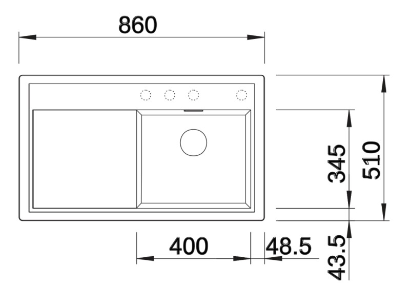 Evier 1 bassin Blanco 527176 detail 1
