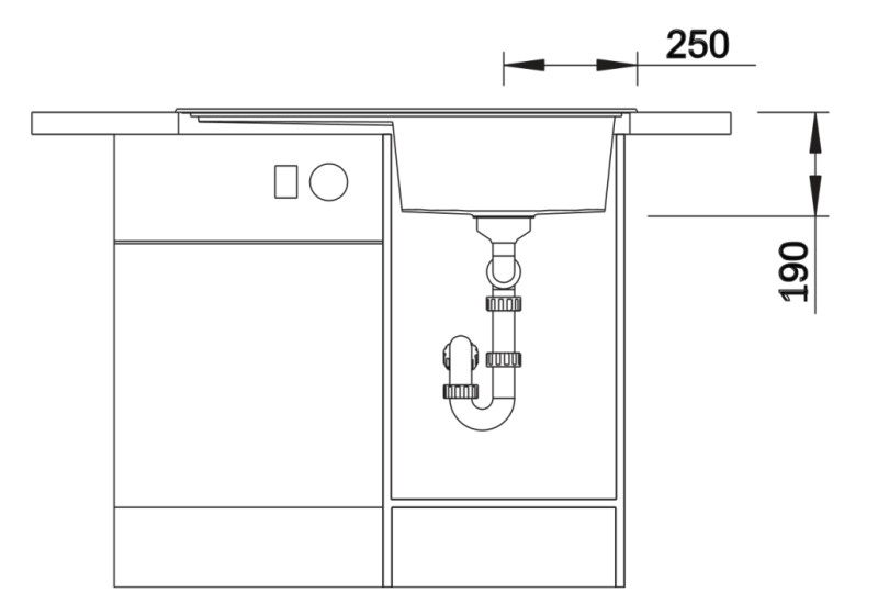 Enkele spoelbak Blanco 527176 detail 3