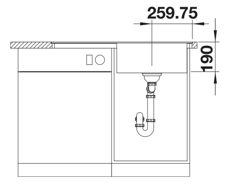 Evier 1 bassin Blanco 527183 detail 2
