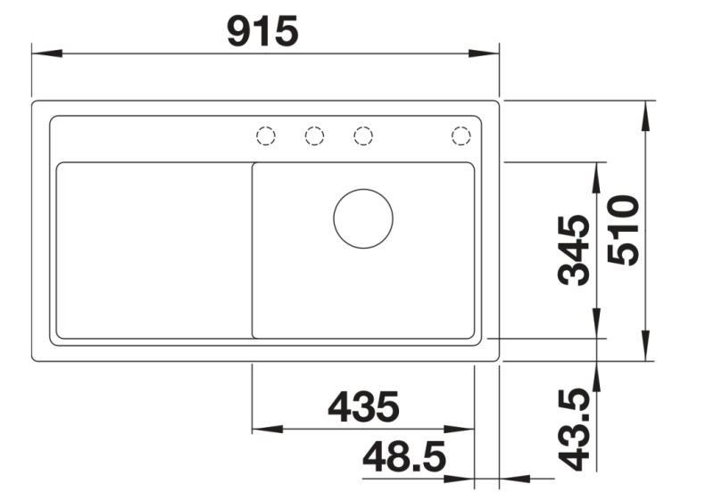Evier 1 bassin Blanco 527182 detail 1