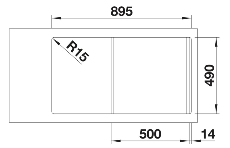 Evier 1 bassin Blanco 527182 detail 2