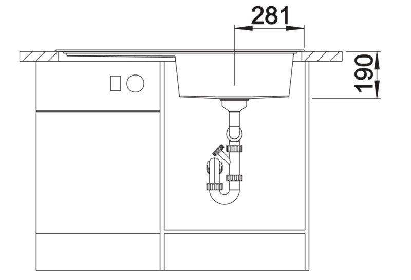 Evier 1 bassin Blanco 527187 detail 3
