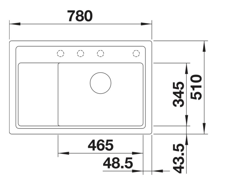 Evier 1 bassin Blanco 527185 detail 1