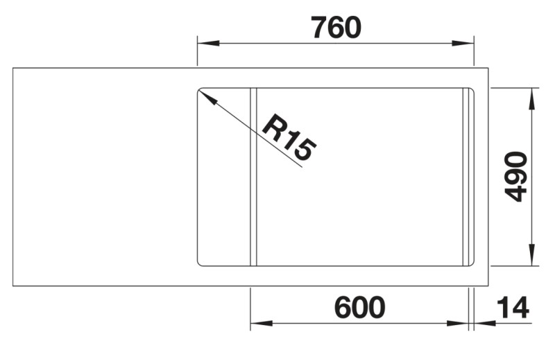 Evier 1 bassin Blanco 527185 detail 2