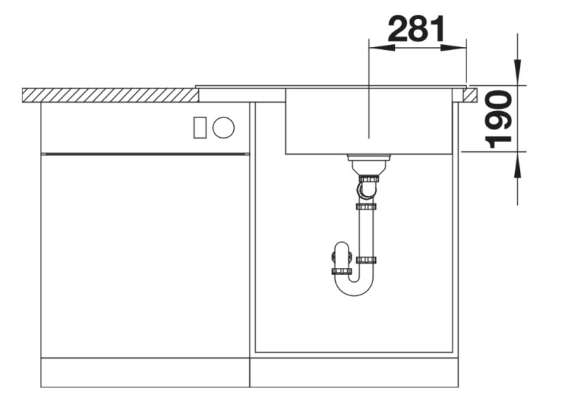 Evier 1 bassin Blanco 527185 detail 3