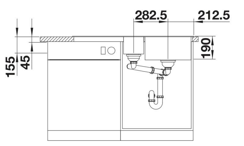 Evier 1 1/2 bassin Blanco 527058 detail 3