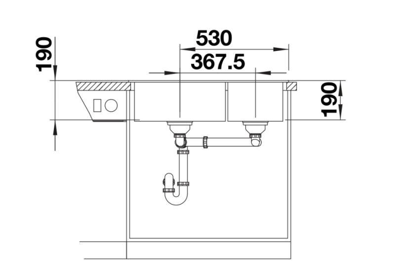 Evier 2 bassins Blanco 527089 detail 3