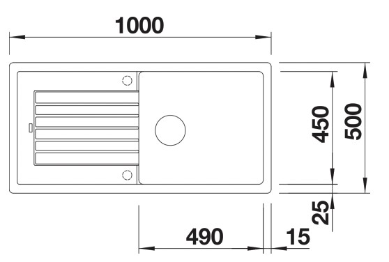 Evier 1 bassin Blanco 527400 detail 1