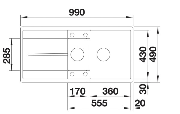 Evier 1 bassin Blanco 527301 detail 1