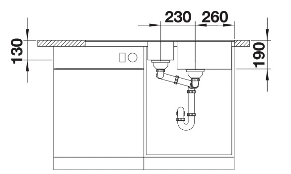 Enkele spoelbak Blanco 527301 detail 2