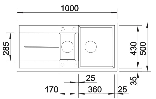 Anderhalve spoelbak Blanco 527300 detail 1