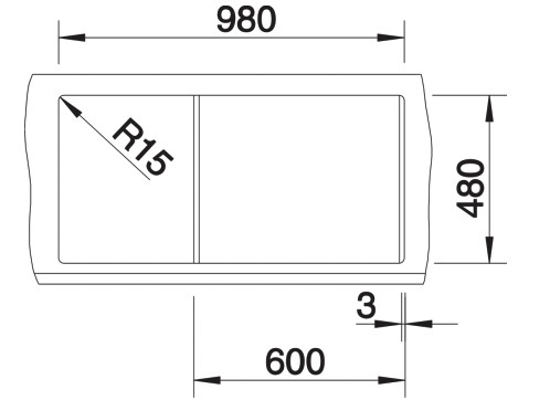 Evier 1 1/2 bassin Blanco 527300 detail 2