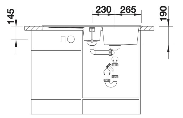 Anderhalve spoelbak Blanco 527300 detail 3