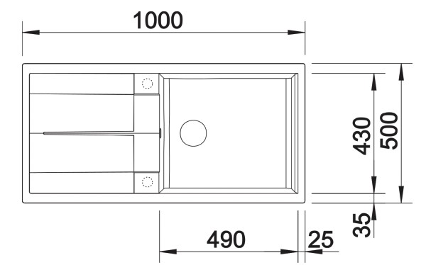 Evier 1 bassin Blanco 527306 detail 1