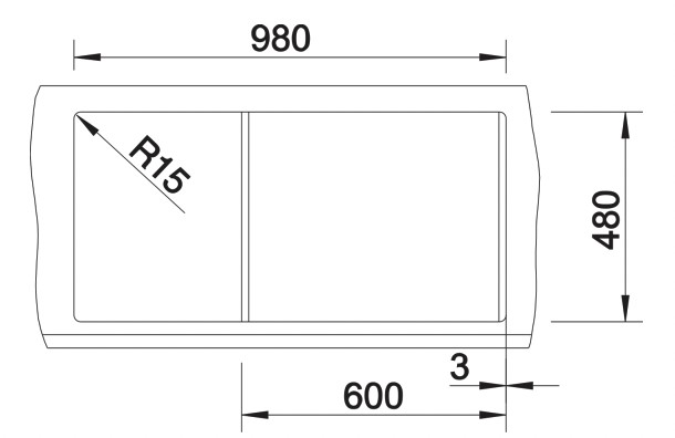 Evier 1 bassin Blanco 527306 detail 2