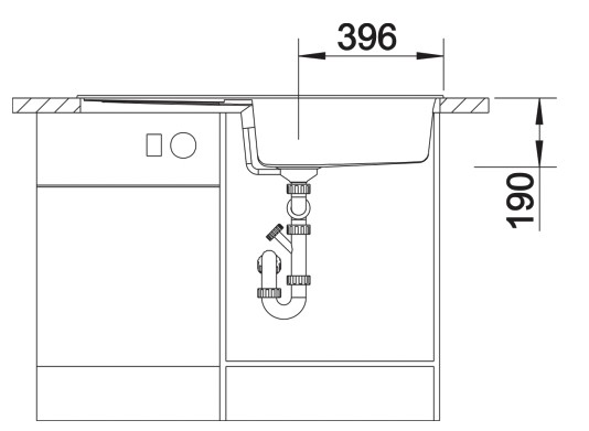 Evier 1 bassin Blanco 527306 detail 3
