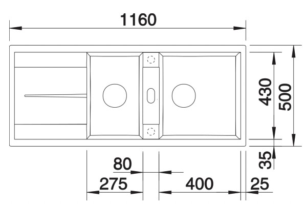 Evier 1 1/2 bassin Blanco 527303 detail 1