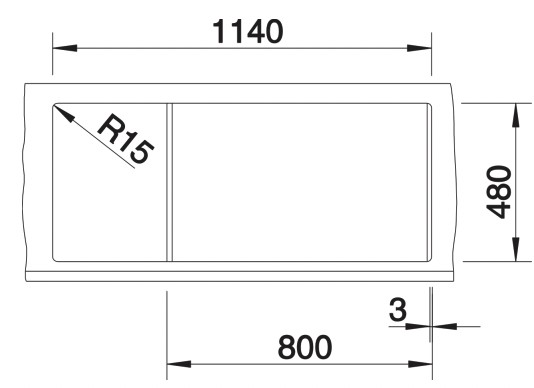 Evier 1 1/2 bassin Blanco 527303 detail 2