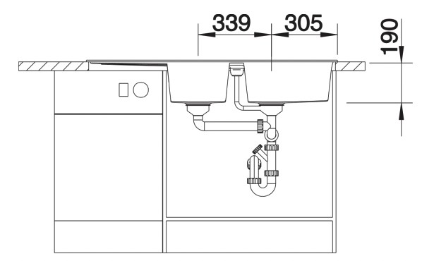 Evier 1 1/2 bassin Blanco 527303 detail 3