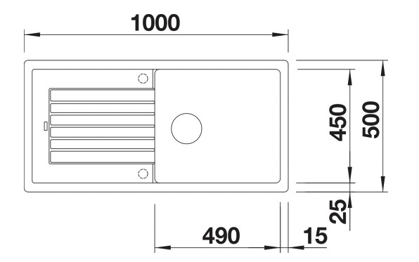 Evier 1 bassin Blanco 527399 detail 1