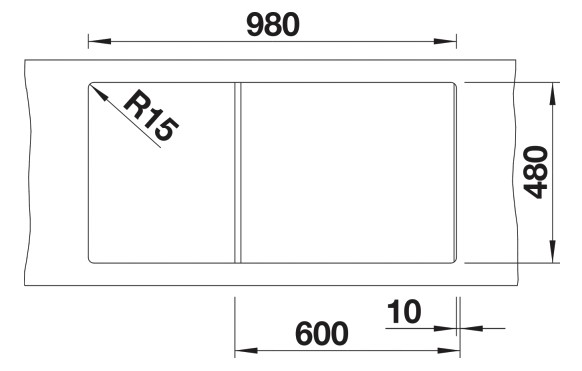 Evier 1 bassin Blanco 527399 detail 2