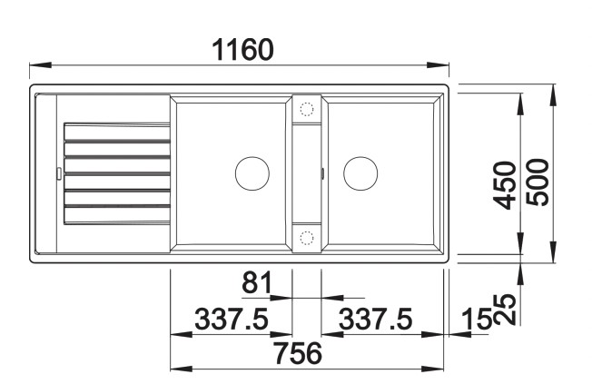 Evier 2 bassins Blanco 527392 detail 1
