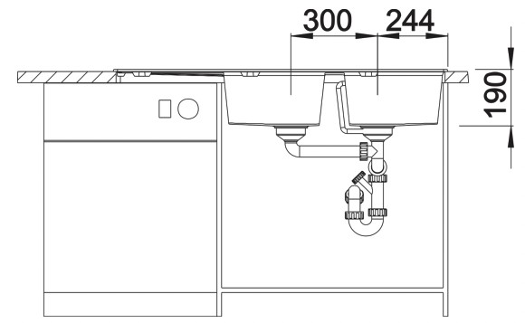 Evier 2 bassins Blanco 527392 detail 3