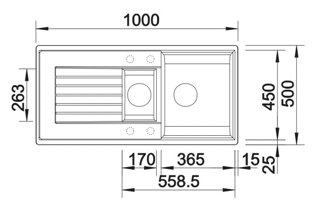 Evier 1 1/2 bassin Blanco 527390 detail 1