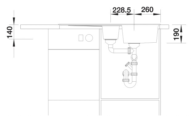 Anderhalve spoelbak Blanco 527390 detail 2
