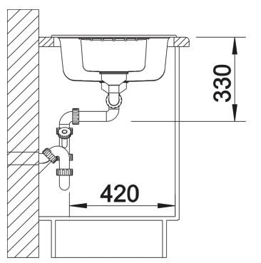 Anderhalve spoelbak Blanco 527390 detail 3