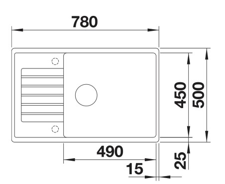Evier 1 bassin Blanco 527397 detail 1