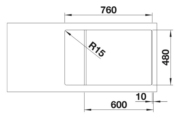 Evier 1 bassin Blanco 527397 detail 2