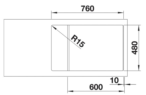 Evier 1 bassin Blanco 527396 detail 2