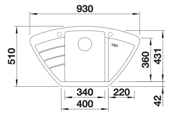 Evier d'angle Blanco 527395 detail 1