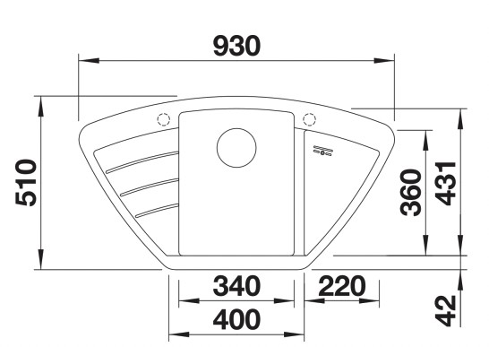 Evier d'angle Blanco 527394 detail 1