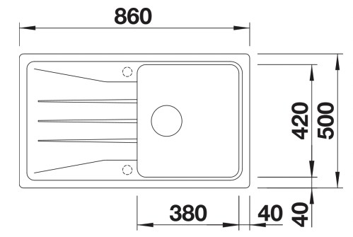 Evier 1 bassin Blanco 527334/** detail 1
