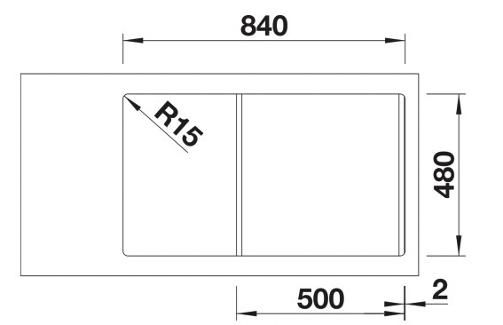 Evier 1 bassin Blanco 527334/** detail 2
