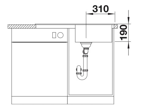 Evier 1 bassin Blanco 527334/** detail 3