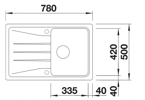 Evier 1 bassin Blanco 527332/** detail 1