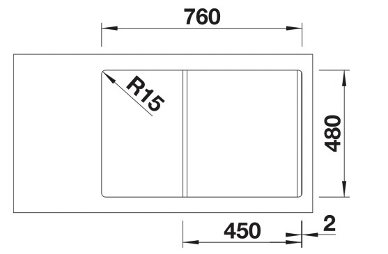 Evier 1 bassin Blanco 527332/** detail 2